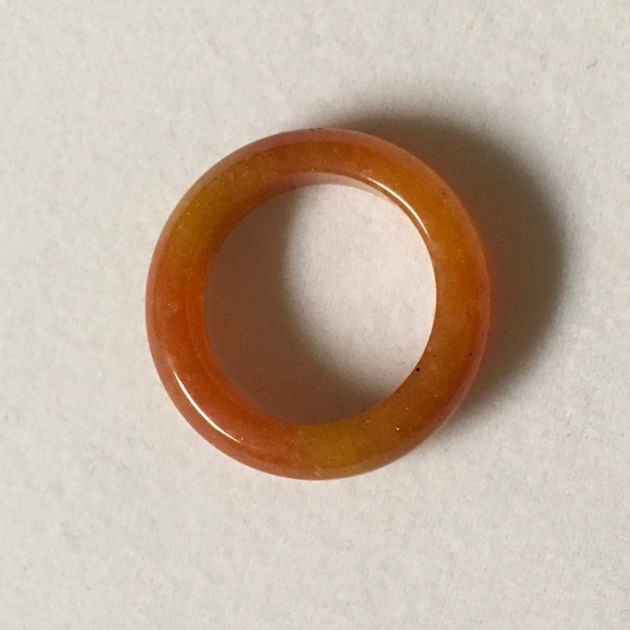 Natural Orange Agate Gemstone Ring - Size 6 - Picture 3 of 4